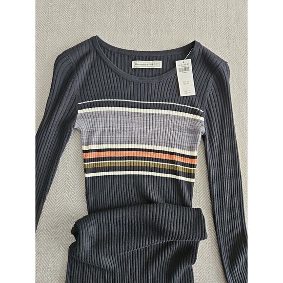 Abercrombie & Fitch Knit Tube Dress Size XS Bodycon Horizontal Stripe Old Money - Picture 3 of 13